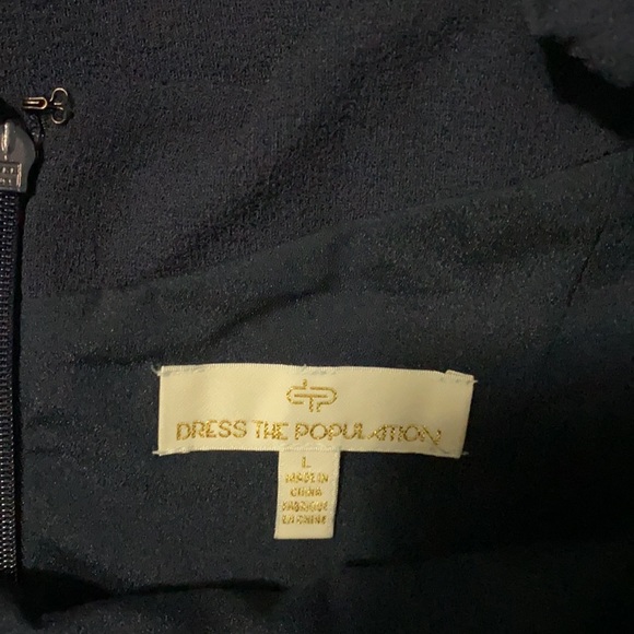 NWOT Dress the population navy midi dress - Picture 3 of 8